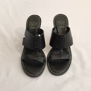 Joan & David Black Wedge Heels